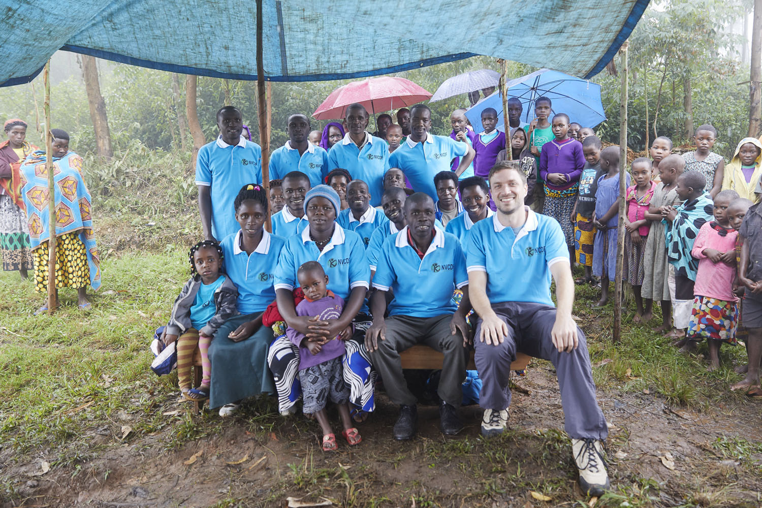 Members and friends of the Nkuringo Vulnerable Children Development Foundation